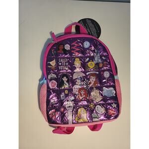 Disney Princess Cinderella Jasmine Ariel Mulan Mini Pink Bookbag Quilted NWT